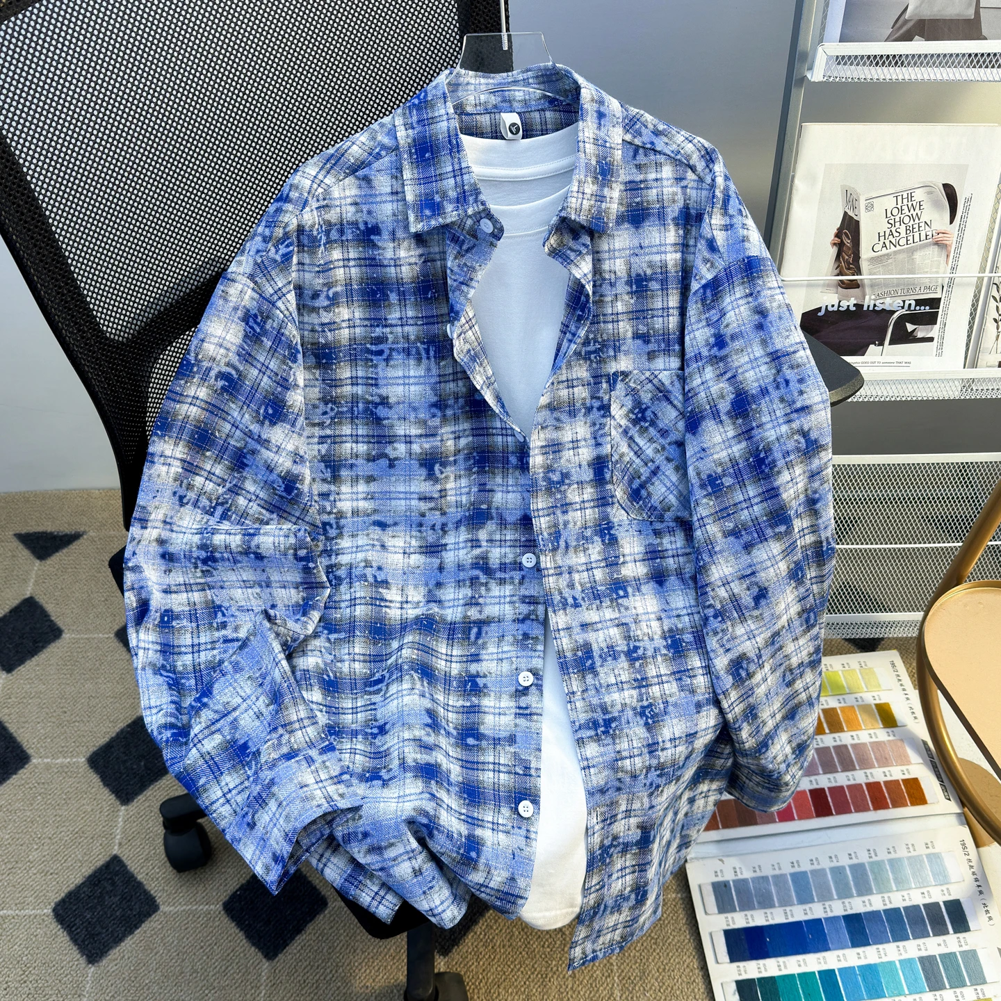 American Retro Casual Tie Dye irt Men's High Sensation Sunscreen Long Sve irt Lazy Chic Collar Coat Loose Fit Summer
American Retro Casual Tie Dye irt Men's High Sensation Sunscreen Long Sve irt Lazy Chic Collar Coat Loose Fit Summer