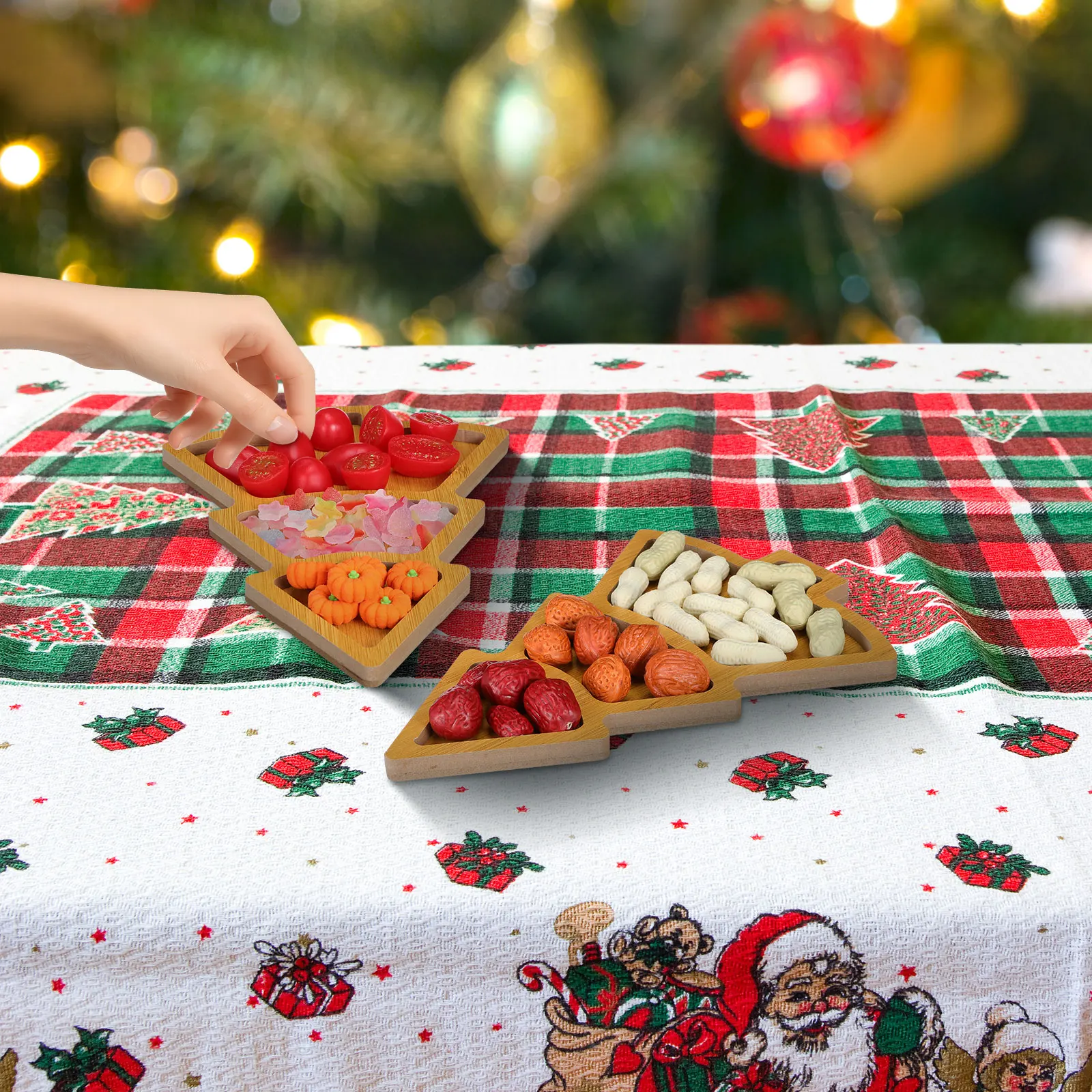 2Pcs Elegant Wooden Charcuterie Board Christmas Tree Shaped Snack Fruit Platter for Holiday Parties Family Dinners Decor
2Pcs Elegant Wooden Charcuterie Board Christmas Tree Shaped Snack Fruit Platter for Holiday Parties Family Dinners Decor