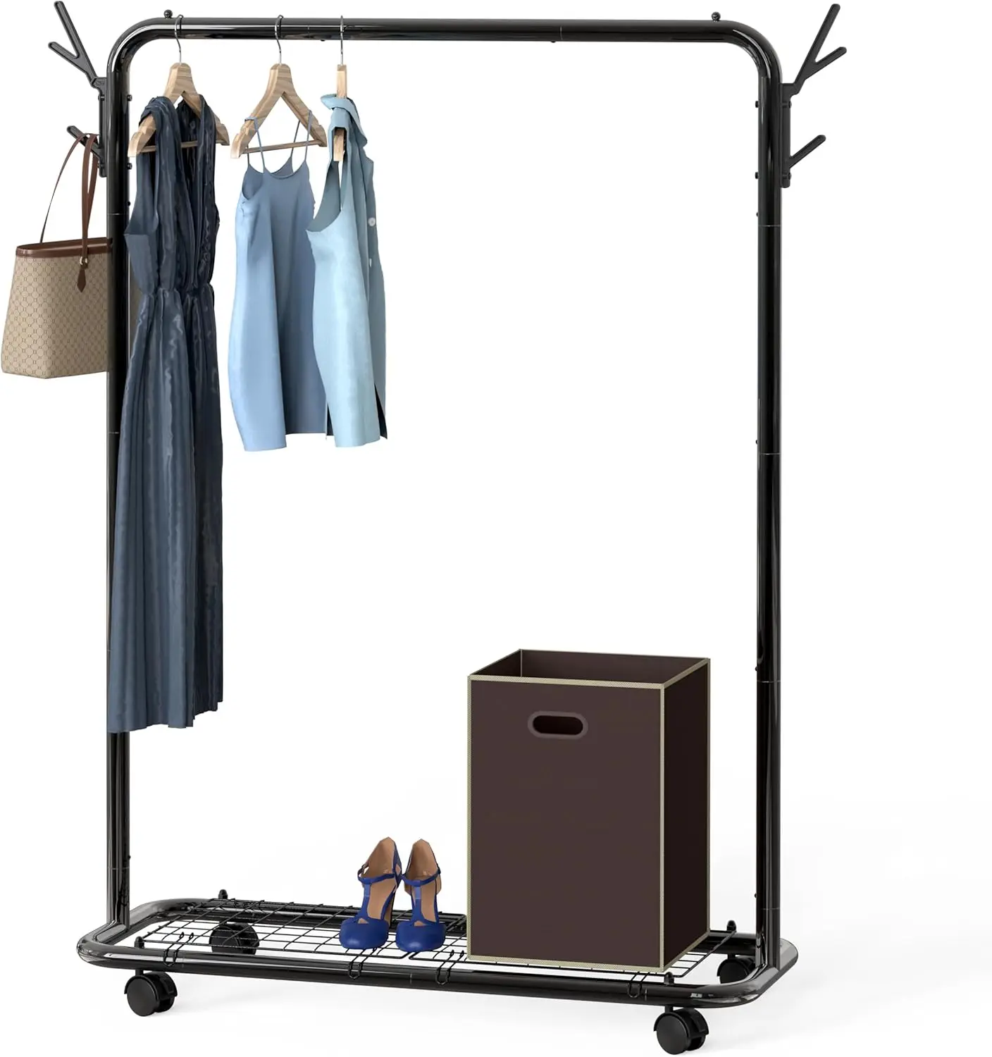 Heavy-Duty Industrial Metal Clothing Rack with Casters and Adjustable Hooks, Sleek Black Finish for Home or Studio Use
Heavy-Duty Industrial Metal Clothing Rack with Casters and Adjustable Hooks, Sleek Black Finish for Home or Studio Use
