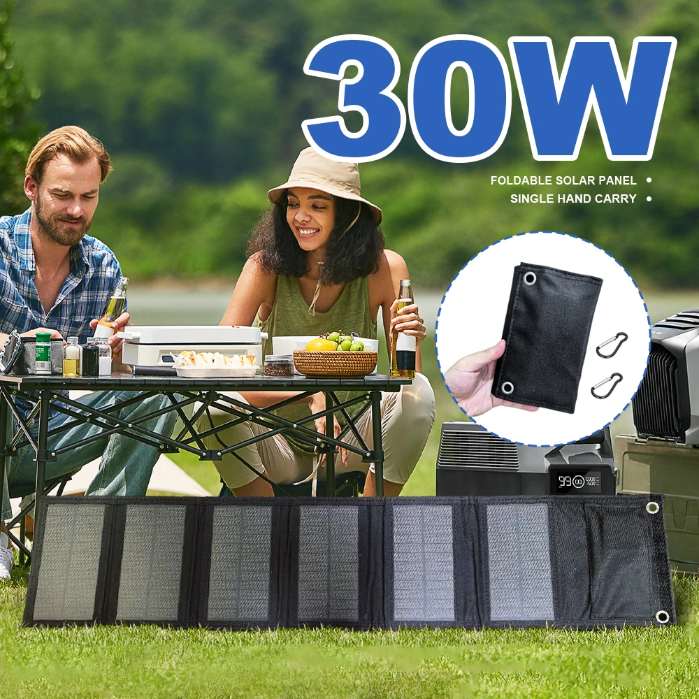 30W Foldable Solar Panel Portable USB Solar Charger 6-Fold Waterproof Outdoor Mobile Power for Battery Charging
30W Foldable Solar Panel Portable USB Solar Charger 6-Fold Waterproof Outdoor Mobile Power for Battery Charging