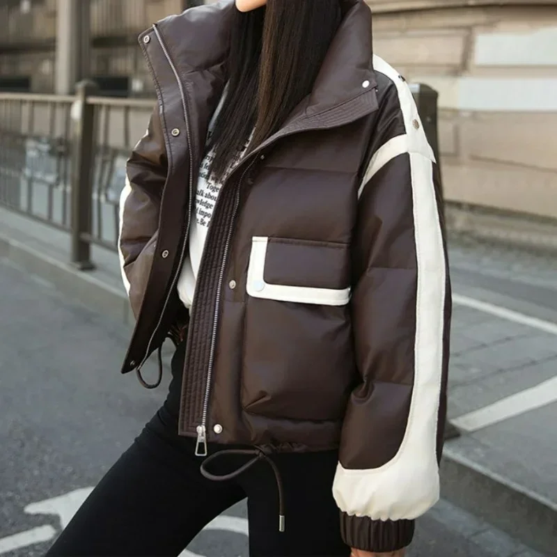 Fashion Trend Jacket Machine Washable Down Jacket Autumn Winter New Stand-up Collar Contrasting Color Splicing Bread Jacket
Fashion Trend Jacket Machine Washable Down Jacket Autumn Winter New Stand-up Collar Contrasting Color Splicing Bread Jacket