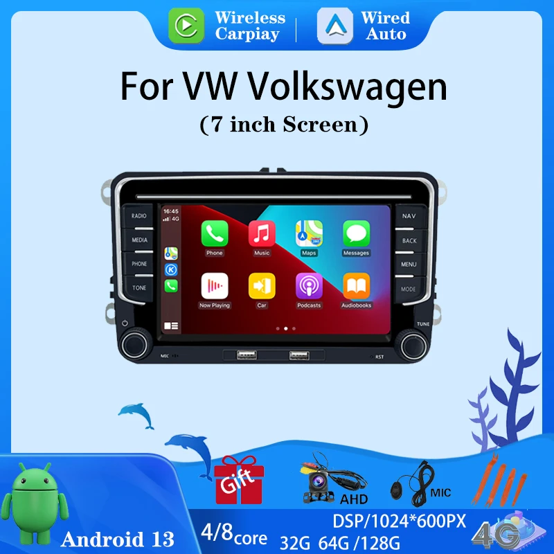 7-дюймовый CarPlay Android13-авто радио автомобильный стерео Bluetooth MP5 плеер 2USB для VW Volkswagen/Golf Polo/PASSAT/Skoda
7-дюймовый CarPlay Android13-авто радио автомобильный стерео Bluetooth MP5 плеер 2USB для VW Volkswagen/Golf Polo/PASSAT/Skoda