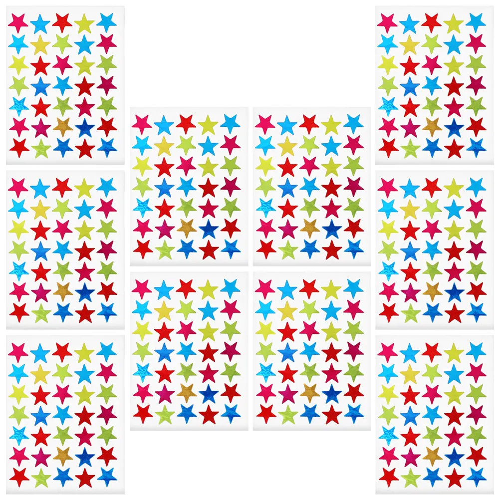 10 Sheets Reward Star Stickers Coated Paper Removable for Kids Classroom Teachers Decorative Scrapbook Craft Project
10 Sheets Reward Star Stickers Coated Paper Removable for Kids Classroom Teachers Decorative Scrapbook Craft Project