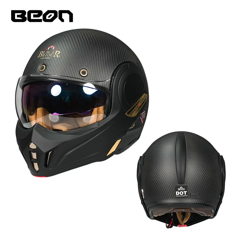 BEON Motorcycle Riding Full Helmet Backflip Locomotive Racing Carbon Fiber Double Lens Four Seasons Helmet
BEON Motorcycle Riding Full Helmet Backflip Locomotive Racing Carbon Fiber Double Lens Four Seasons Helmet