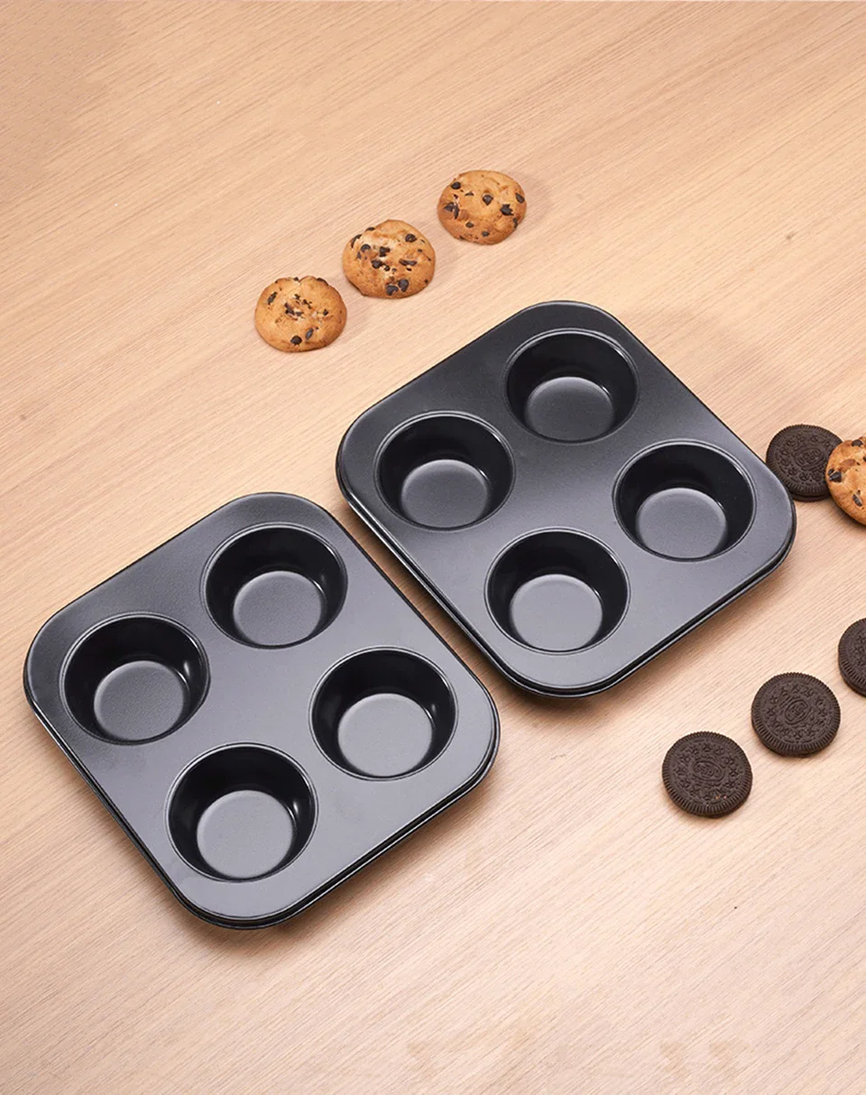 4 Holes Non-Stick Cupcake Baking Tray Carbon Steel Muffin Pan Cake Mould Egg Tart Baking Mold Round Biscuit Pan Kitchen Bakeware
4 Holes Non-Stick Cupcake Baking Tray Carbon Steel Muffin Pan Cake Mould Egg Tart Baking Mold Round Biscuit Pan Kitchen Bakeware