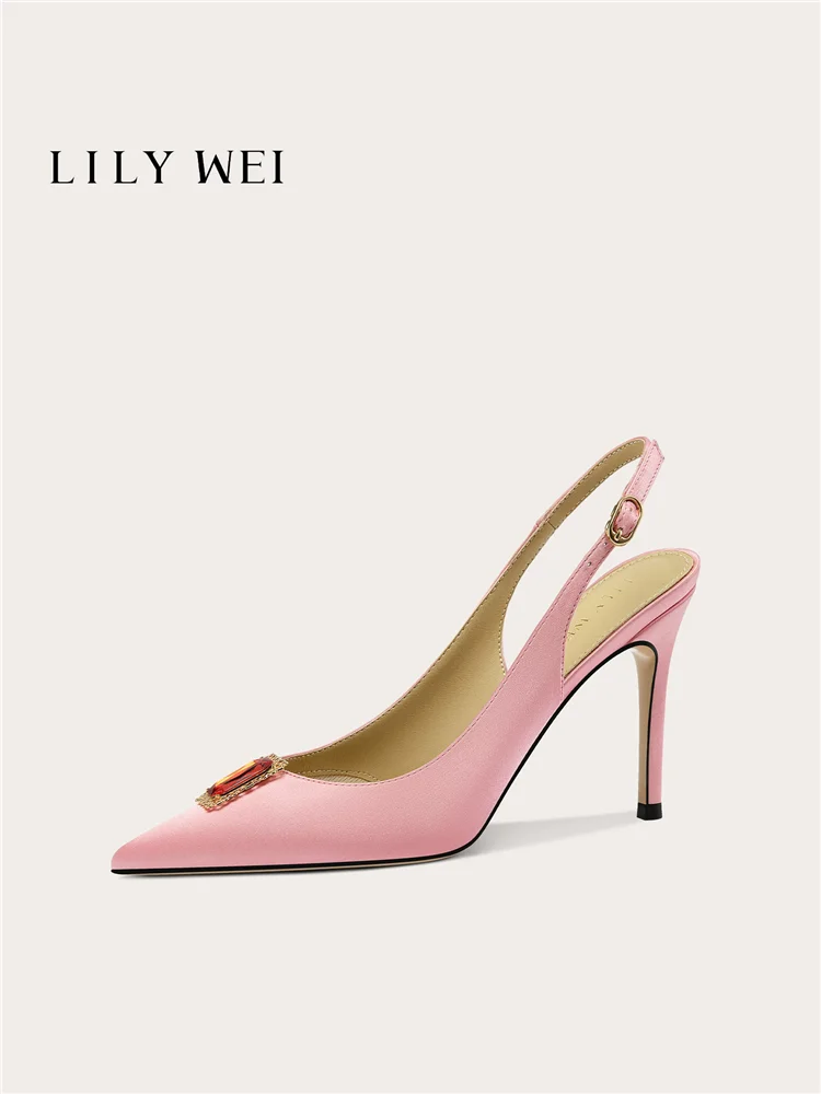 Summer new pointed silk crystal buckle large size flat shoes banquet small size widened version slim high-heeled women's sandals
Summer new pointed silk crystal buckle large size flat shoes banquet small size widened version slim high-heeled women's sandals