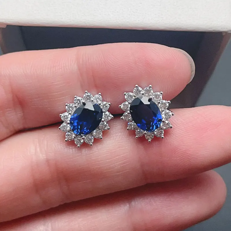 6mm*8mm Laboratory Sapphire Earrings 925 Silver Stud Earrings 18K Gold Plated Manmade Sapphire Jewelry Gift for Women
6mm*8mm Laboratory Sapphire Earrings 925 Silver Stud Earrings 18K Gold Plated Manmade Sapphire Jewelry Gift for Women
