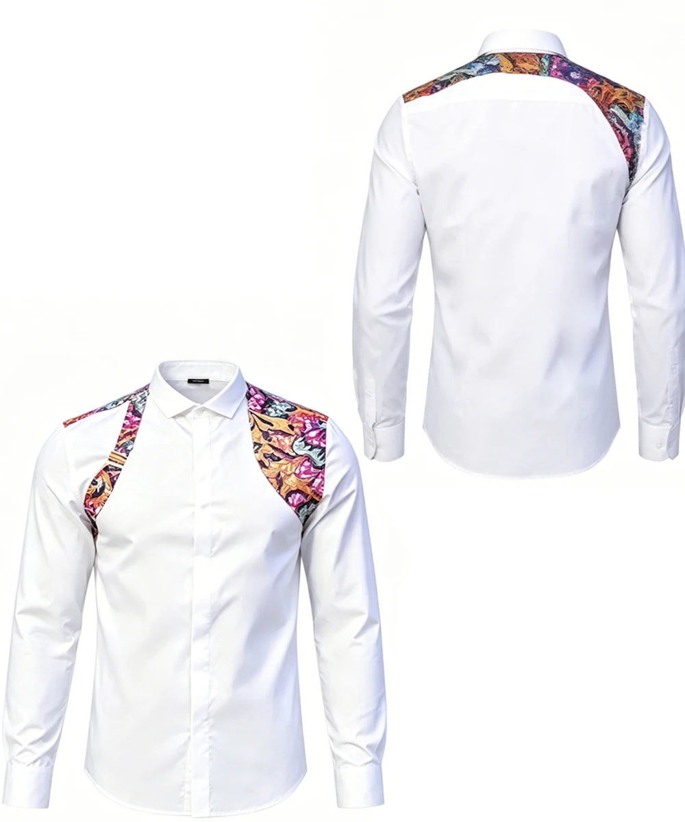 Men's summer light-colored long-sleeved lapel shirt with personalized pattern 3D printed white shirt business casual party top's
Men's summer light-colored long-sleeved lapel shirt with personalized pattern 3D printed white shirt business casual party top's