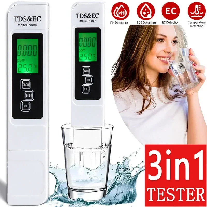 Digital Water Quality Tester, TDS EC Meter, Water Purity, Hydroponics Water Quality Test Pen, Conductivity Test Pen
Digital Water Quality Tester, TDS EC Meter, Water Purity, Hydroponics Water Quality Test Pen, Conductivity Test Pen