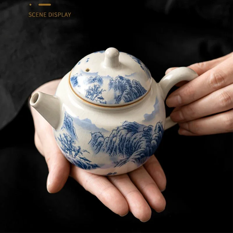 Tangfeng Ru Kiln Picturesque Mountains and Rivers Tea Pot for Home Guests Tea Pot for Chinese Style Single Tea Pot 240ml
Tangfeng Ru Kiln Picturesque Mountains and Rivers Tea Pot for Home Guests Tea Pot for Chinese Style Single Tea Pot 240ml