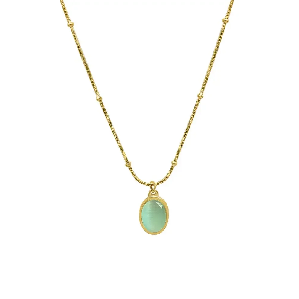 Women's Green Stone Necklace,Charm 18k Gold Plated Stainless Steel Snake Chain Jewelry Bling Drop Pendant Choker Necklaces Gift
Women's Green Stone Necklace,Charm 18k Gold Plated Stainless Steel Snake Chain Jewelry Bling Drop Pendant Choker Necklaces Gift