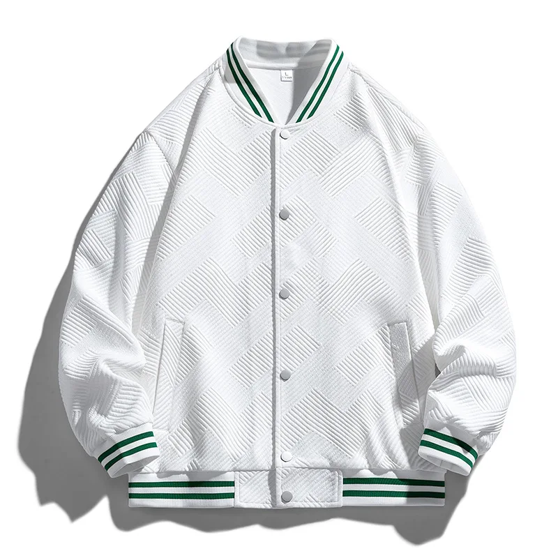 2023 New Solid Color Knitted Jacquard Baseball Uniform Coat Men's Fashion Brand Stand Collar Single-Breasted Jacket Men Clothing
2023 New Solid Color Knitted Jacquard Baseball Uniform Coat Men's Fashion Brand Stand Collar Single-Breasted Jacket Men Clothing