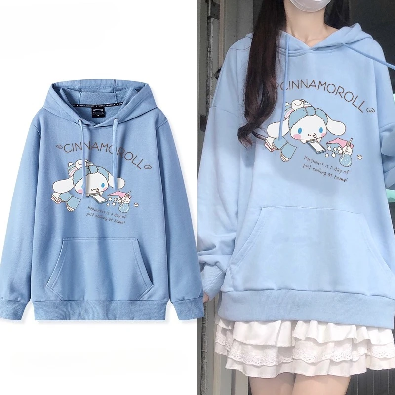 Корейский милый Cinnamoroll Hook Haze Синий свитер с капюшоном Милая девушка Свободный универсальный свободный топ с длинными рукавами в студенческом стиле для подруги
Корейский милый Cinnamoroll Hook Haze Синий свитер с капюшоном Милая девушка Свободный универсальный свободный топ с длинными рукавами в студенческом стиле для подруги