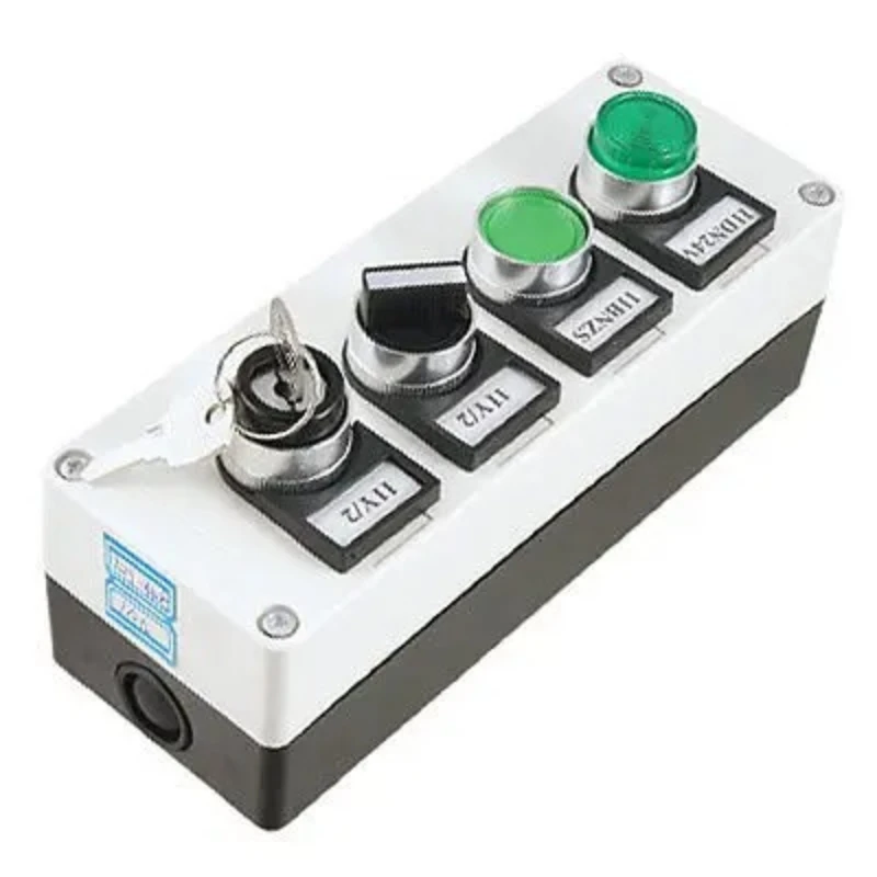 Rotary Selector Key Locking Push Button Station w Keys