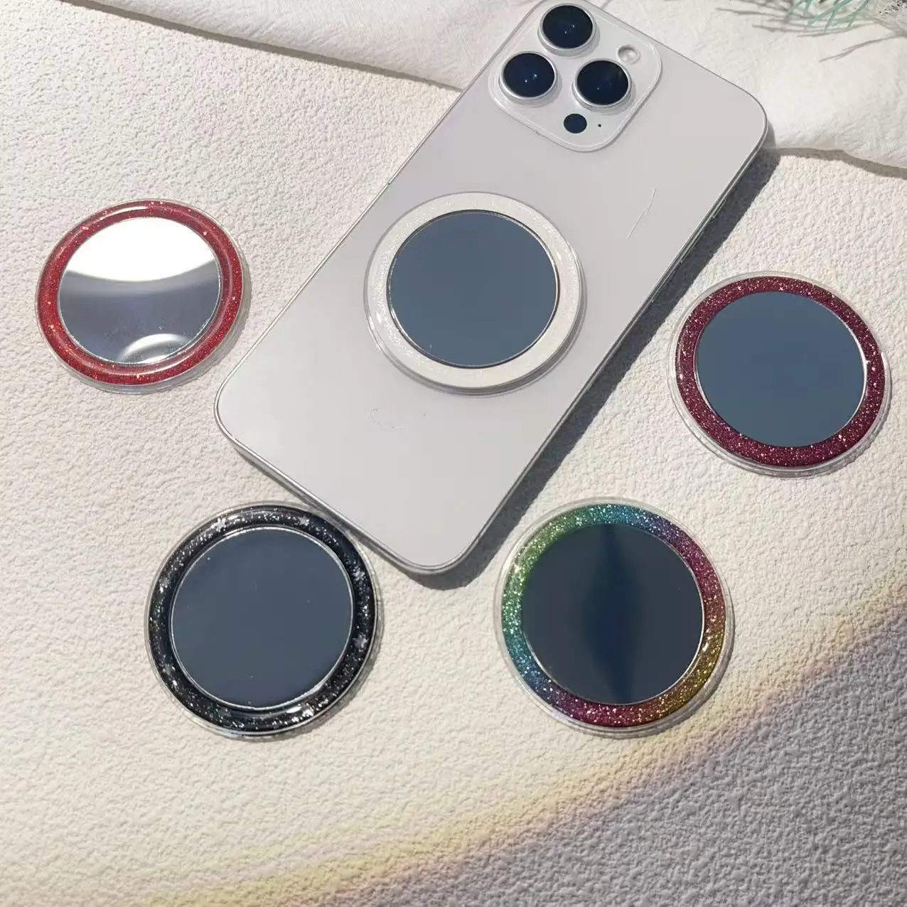 Portable Portable Touch-up Acrylic Mirror Glitter Phone Magsafe Magnetic Attraction Stand for Iphone 17 Grip Tok Bracket Horder
Portable Portable Touch-up Acrylic Mirror Glitter Phone Magsafe Magnetic Attraction Stand for Iphone 17 Grip Tok Bracket Horder