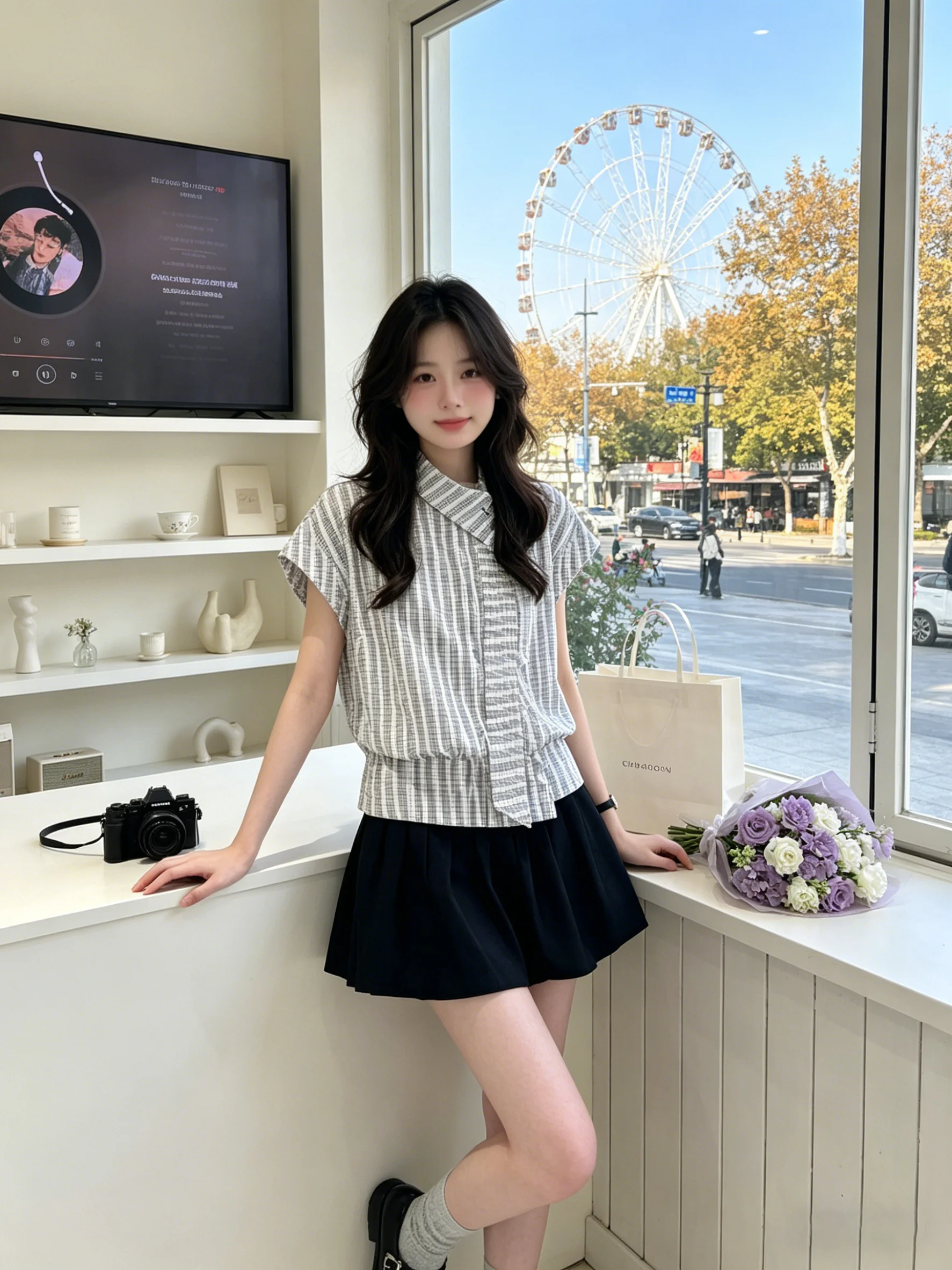 Summer 2026 Women's College Style Floral Print Shirt Short Sleeve Striped Skirt Two Piece Set Breathable Lightweight Casual Wear
Summer 2026 Women's College Style Floral Print Shirt Short Sleeve Striped Skirt Two Piece Set Breathable Lightweight Casual Wear