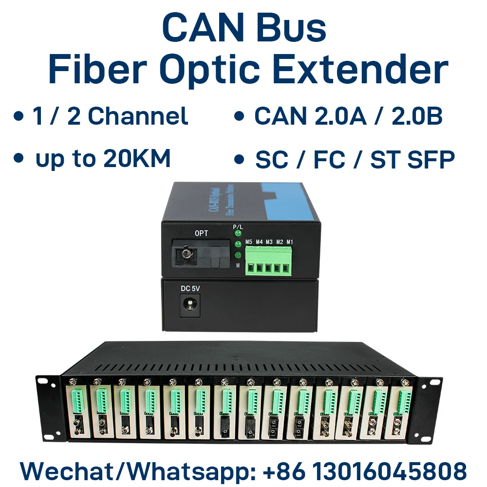 Industrial CAN Bus Fiber Optic Converter CAN DeviceNet CANOpen Optical Extender Terminal Machine Single Mode FC SC ST 20KM
Industrial CAN Bus Fiber Optic Converter CAN DeviceNet CANOpen Optical Extender Terminal Machine Single Mode FC SC ST 20KM
