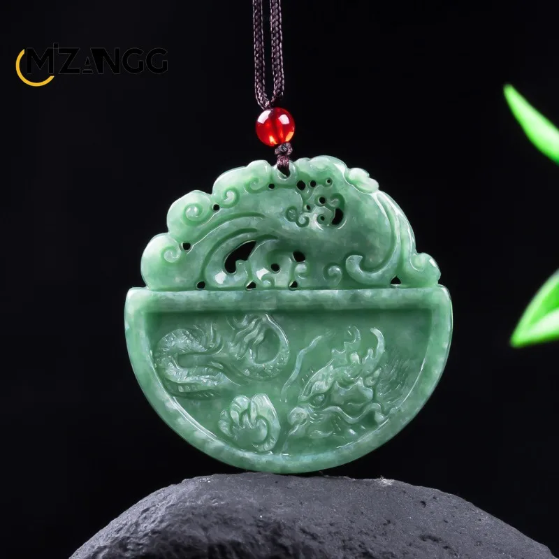 Natural Jadeite Dragon and Phoenix Bringing Good Fortune Pendant Double-Sided Intricate Carving Jade Necklace Unisex PerfectGift
Natural Jadeite Dragon and Phoenix Bringing Good Fortune Pendant Double-Sided Intricate Carving Jade Necklace Unisex PerfectGift