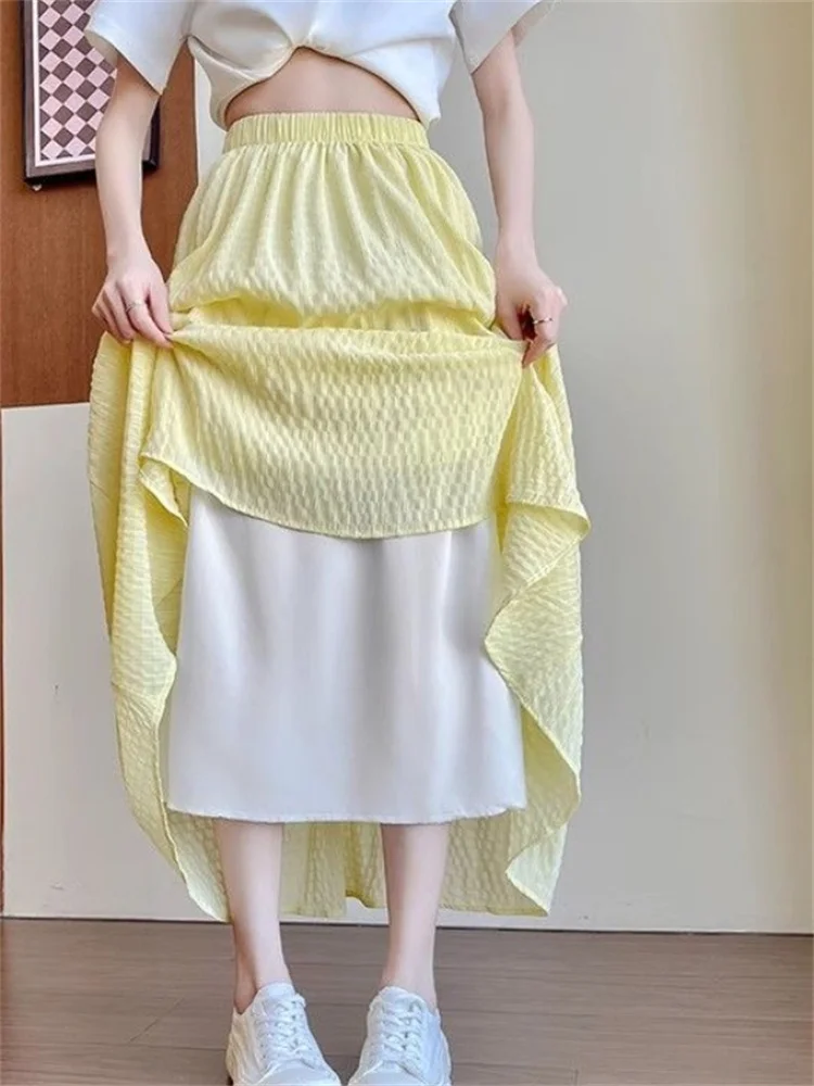 2026 Summer New Thin Midi Skirt For Women High Waist Loose Long Skirt Solid Color Elastic Lady Fashion Skirts Women's Clothing
2026 Summer New Thin Midi Skirt For Women High Waist Loose Long Skirt Solid Color Elastic Lady Fashion Skirts Women's Clothing