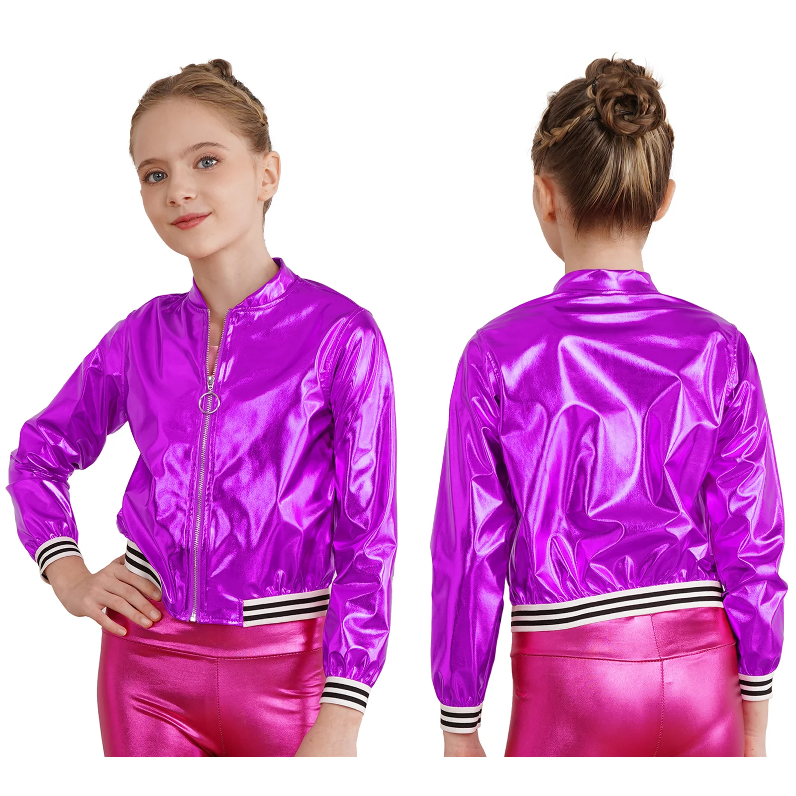 Kids Metallic Dance Bomber Jacket 14 S65c05b3033ac42a8acc314c1e1dd8b44B