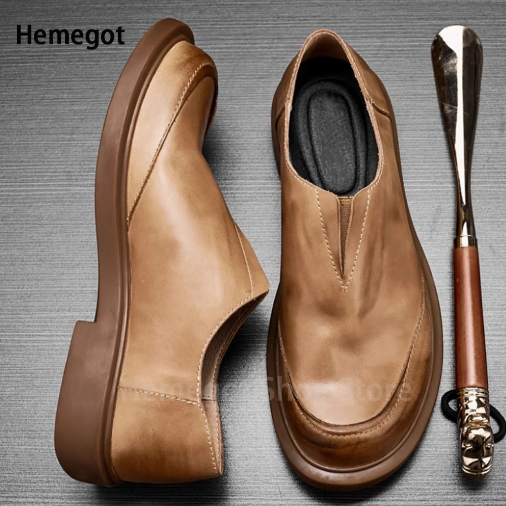 Brown/black Leather Men's Shoes Round Toe Slip On Flats Wear-Resistant Breathable Solid Color Casual Shoes Handmade Men's Shoes
Brown/black Leather Men's Shoes Round Toe Slip On Flats Wear-Resistant Breathable Solid Color Casual Shoes Handmade Men's Shoes