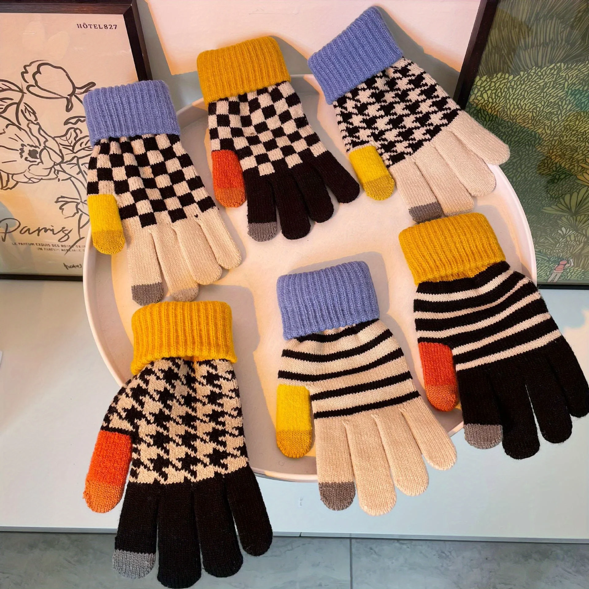 New Thousand Bird Checker Finger Splitting Gloves Long Stretch Warm Touchscreen Autumn Winter Windproof Coldproof Unisex Gloves
New Thousand Bird Checker Finger Splitting Gloves Long Stretch Warm Touchscreen Autumn Winter Windproof Coldproof Unisex Gloves