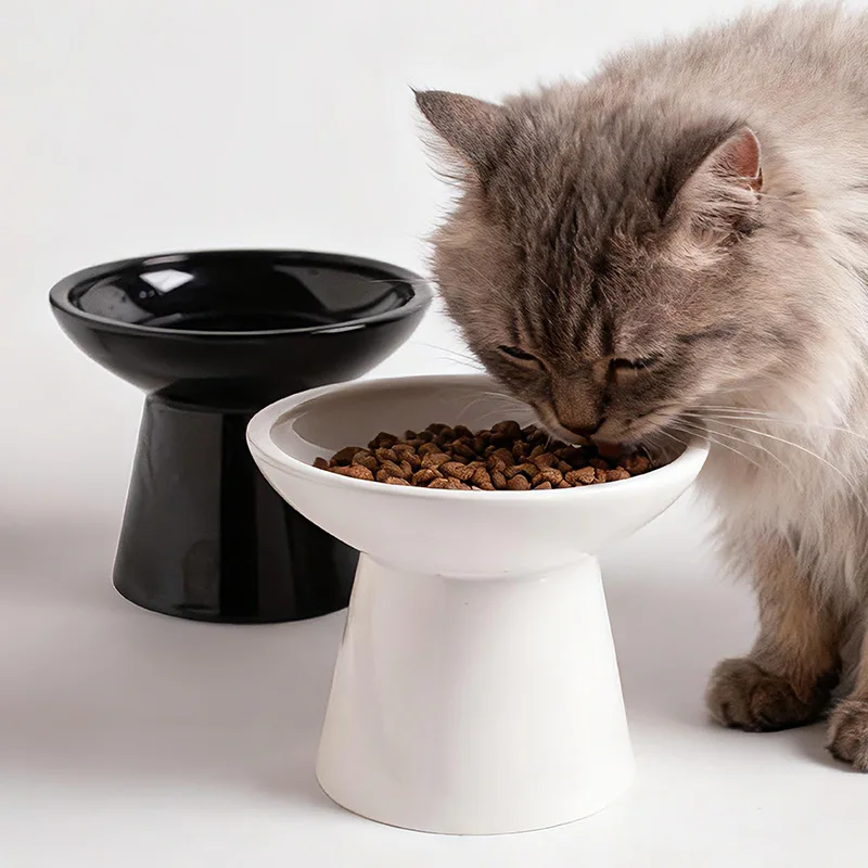 Black Ceramic Elevated Flat Mouth Pet Bowl Anti Tipping Neck Protection Food Water Basin for Cats
Black Ceramic Elevated Flat Mouth Pet Bowl Anti Tipping Neck Protection Food Water Basin for Cats