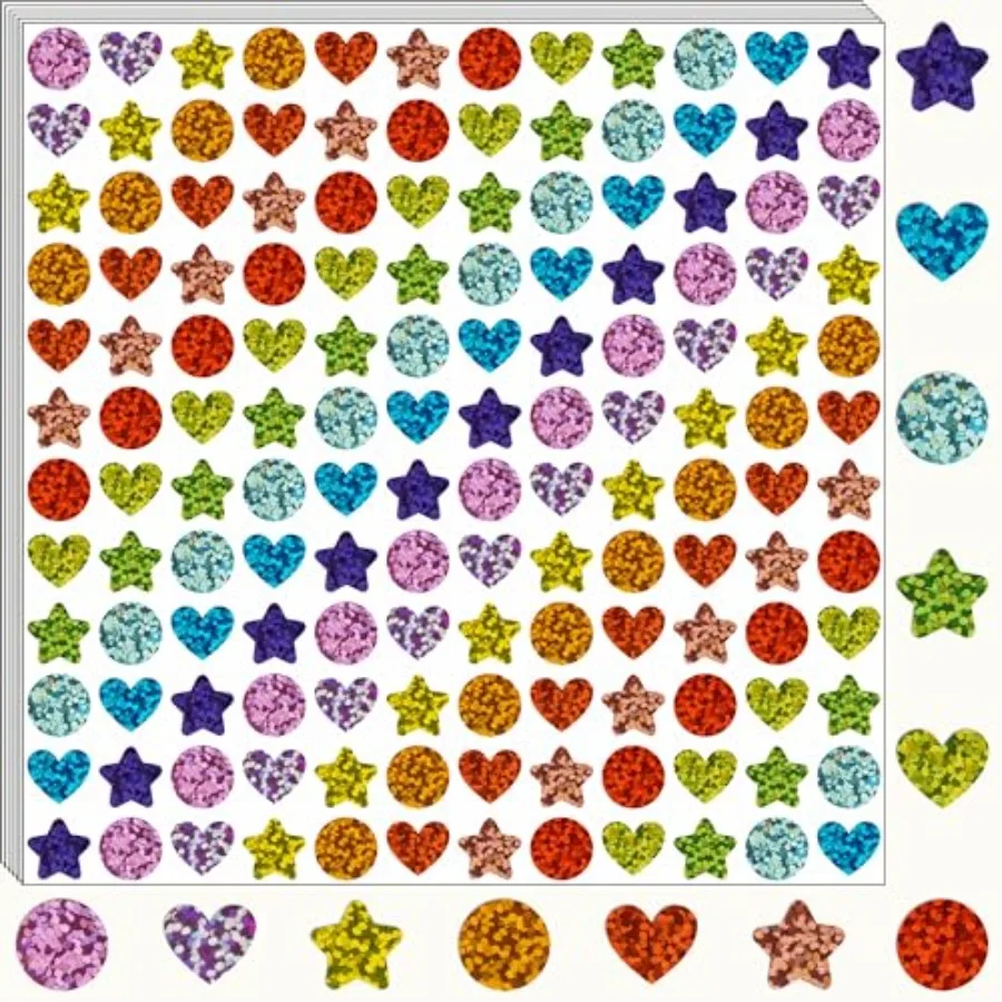 Holographic Star and Heart Stickers for,2160 Pieces, Rainbow Colors, Reward and Decoration for School Classroom Student Teacher
Holographic Star and Heart Stickers for,2160 Pieces, Rainbow Colors, Reward and Decoration for School Classroom Student Teacher