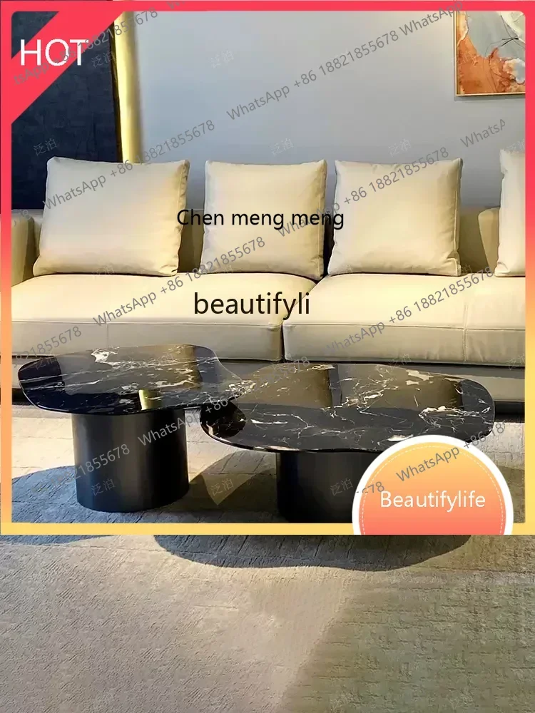 A Light Luxury Natural Black Rose Marble Tea Table Special-Shaped Italian Minimalist Stainless Steel Living Room Tea TableSS 8
A Light Luxury Natural Black Rose Marble Tea Table Special-Shaped Italian Minimalist Stainless Steel Living Room Tea TableSS 8