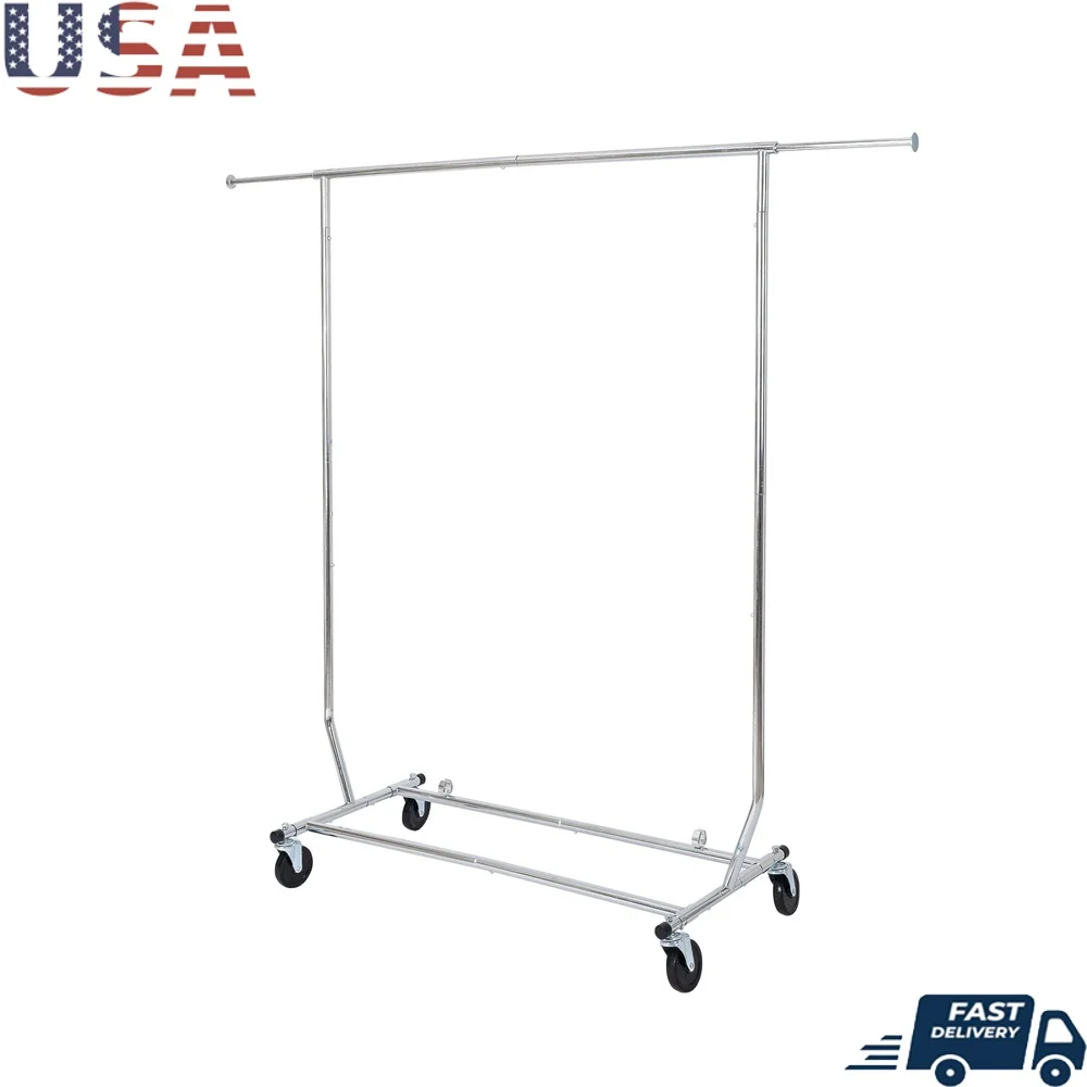 Heavy Duty Folding Adjustable Rolling Garment Rack 100lbs Chrome Storage Solution Clothes Organizing with Easy Assembly
Heavy Duty Folding Adjustable Rolling Garment Rack 100lbs Chrome Storage Solution Clothes Organizing with Easy Assembly