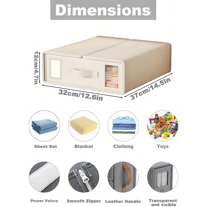 Bed Sheet Foldable Organiser Clothes, Comforter Organiser Large Capacity Zip-On Sheet Organiser for Sheets, Clothes,
Bed Sheet Foldable Organiser Clothes, Comforter Organiser Large Capacity Zip-On Sheet Organiser for Sheets, Clothes,