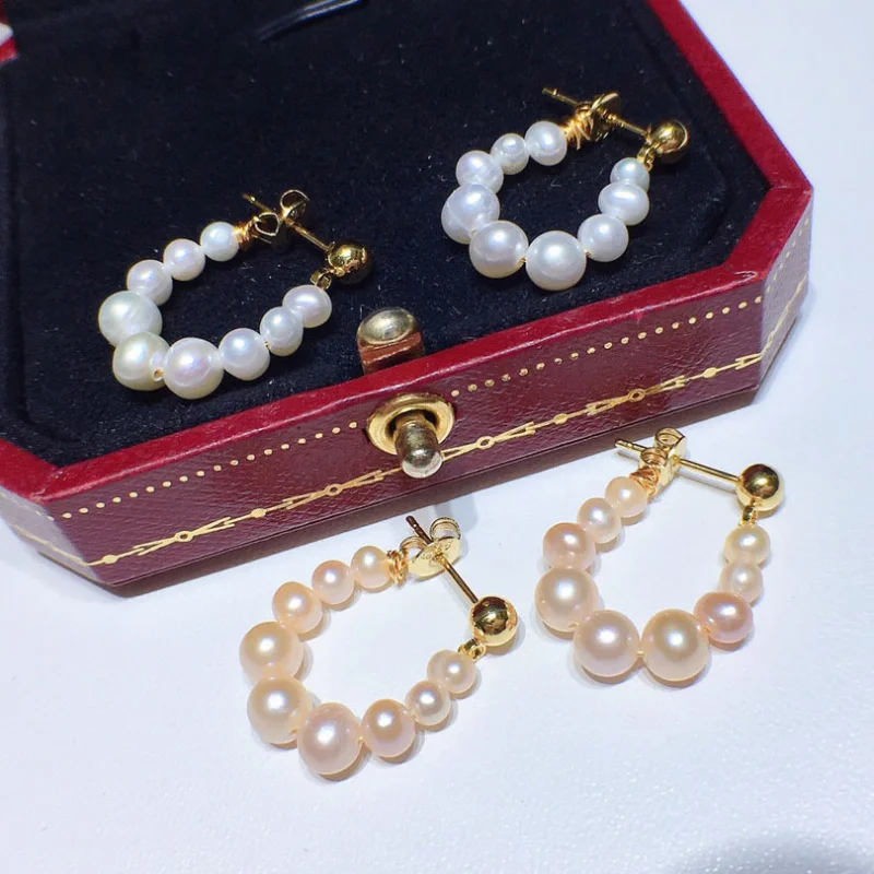 Freshwater Pearl Earrings 4-5mm Donut Design Multi-Wear Niche Design Simple Gold-Plated
Freshwater Pearl Earrings 4-5mm Donut Design Multi-Wear Niche Design Simple Gold-Plated