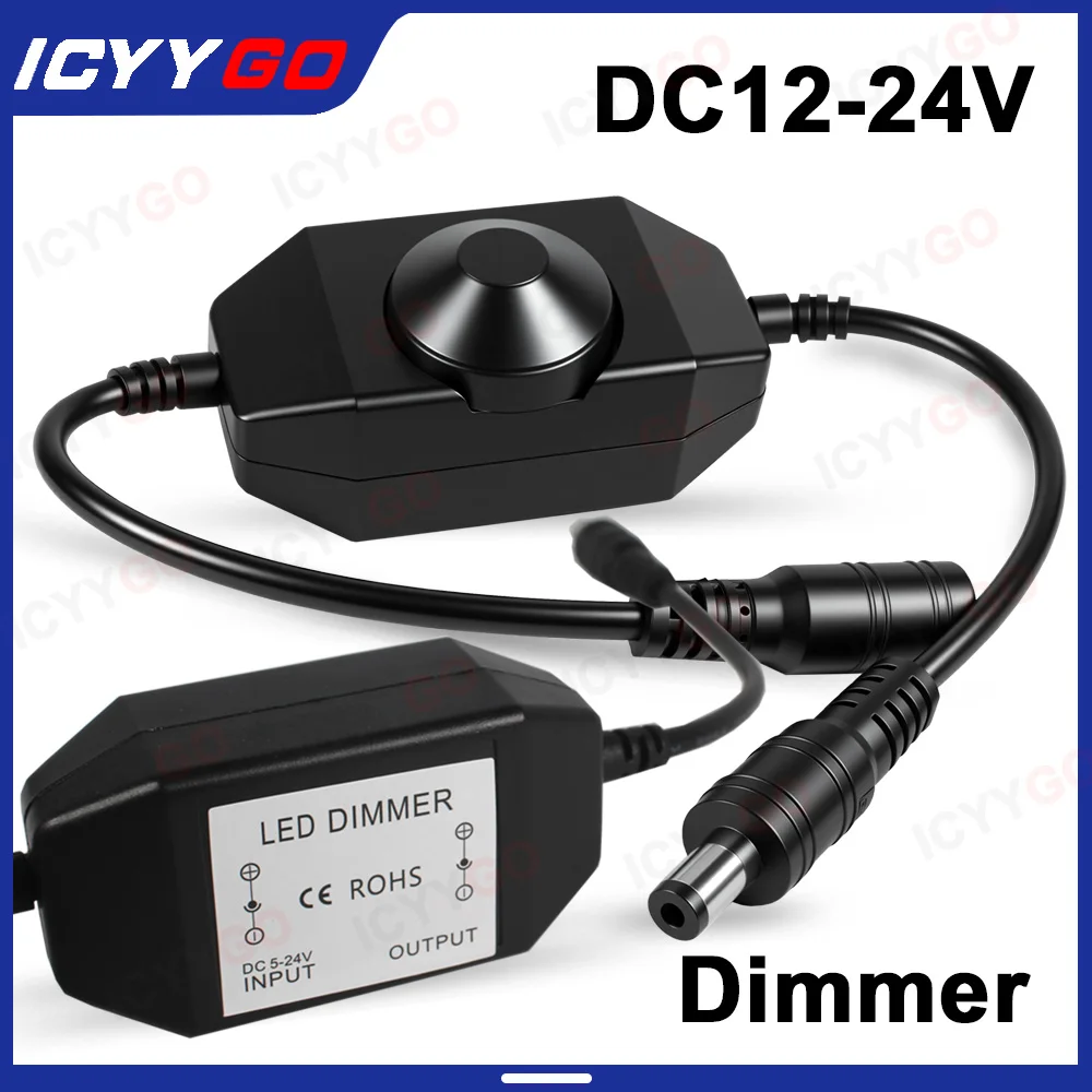 Светодиодный диммер-переключатель с ручкой для регулировки яркости одноцветного светодиодного светильника с поворотным переключателем постоянного тока 12 В 24 В для светодиодных лент
Светодиодный диммер-переключатель с ручкой для регулировки яркости одноцветного светодиодного светильника с поворотным переключателем постоянного тока 12 В 24 В для светодиодных лент