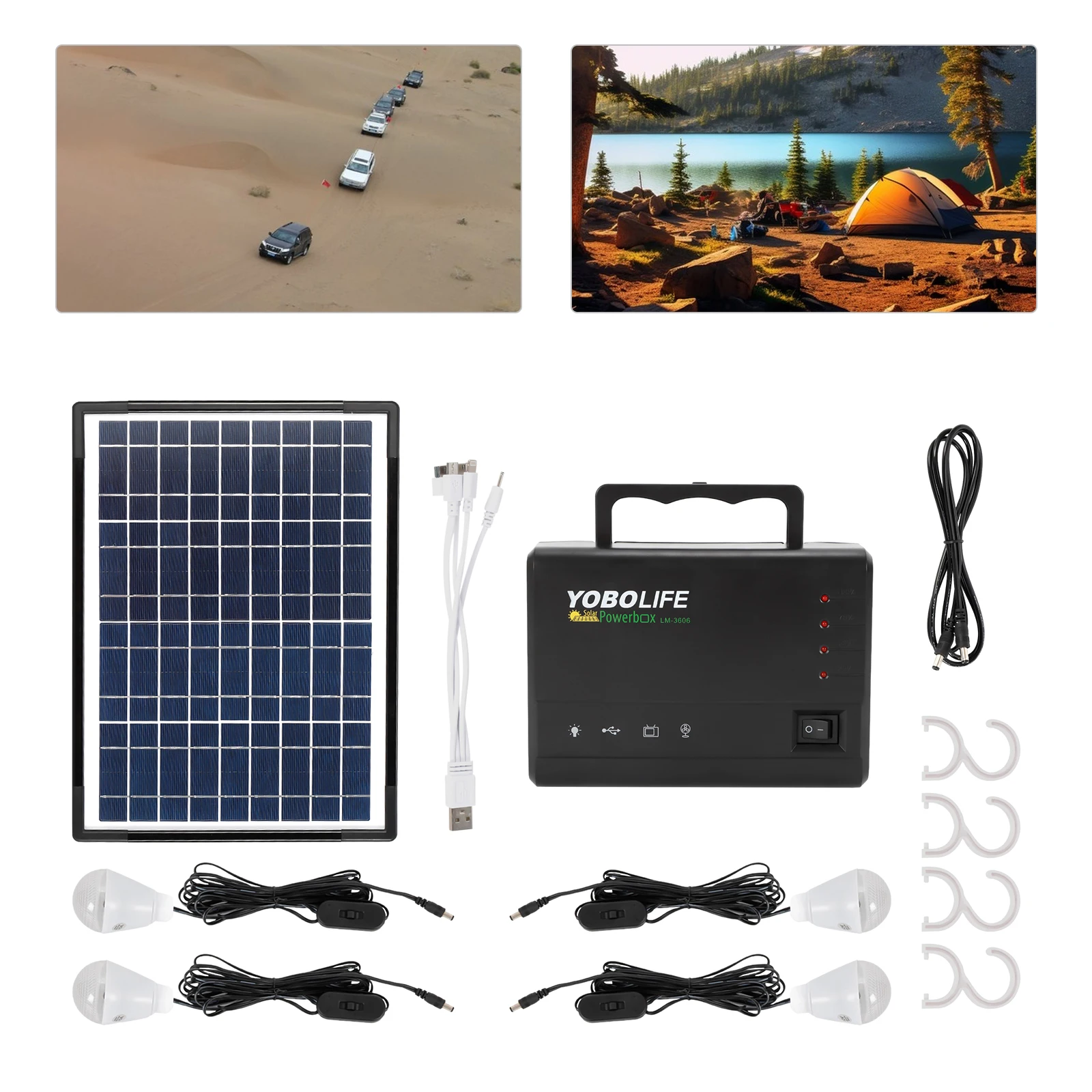 Portable Solar Generator with Solar Panel Power Inverter Home & Camping Energy Storage Solar Lights for Fans 
Portable Solar Generator with Solar Panel Power Inverter Home & Camping Energy Storage Solar Lights for Fans