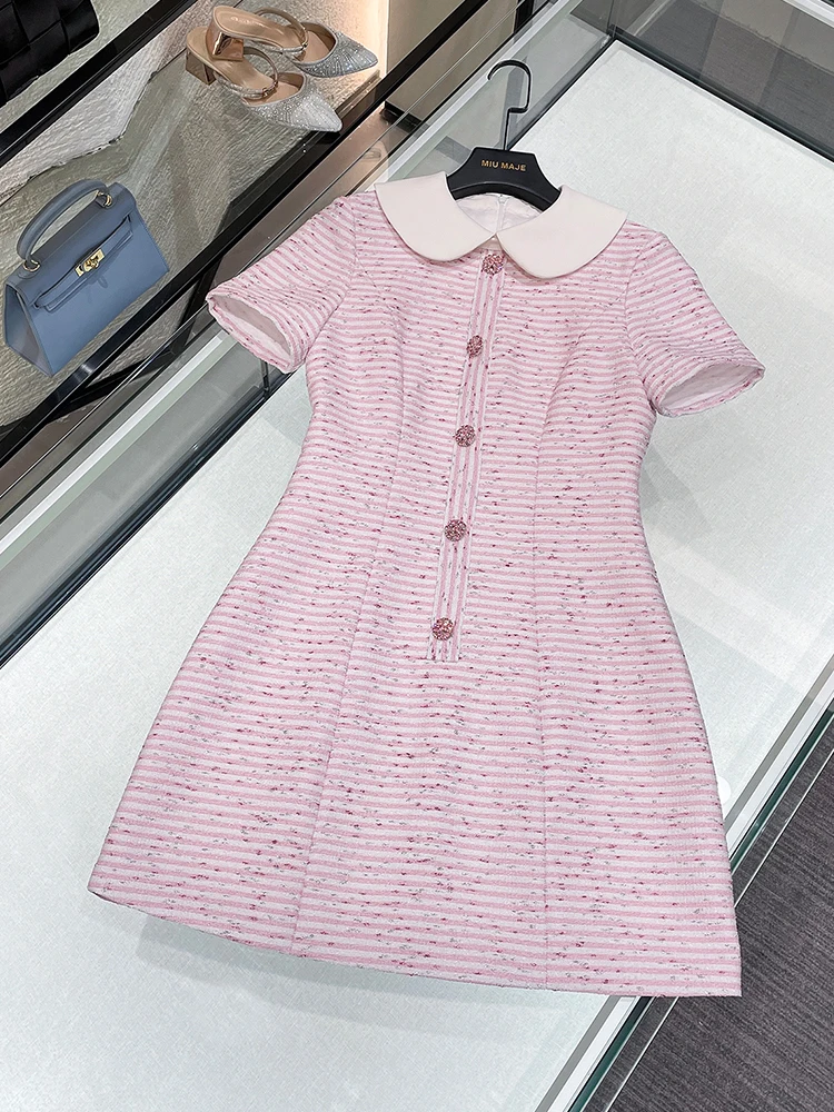 High Waist A-Line Dress Color Block Doll Collar Belted Waist Summer Fashion Elegant Simple Color Women's Dress
High Waist A-Line Dress Color Block Doll Collar Belted Waist Summer Fashion Elegant Simple Color Women's Dress