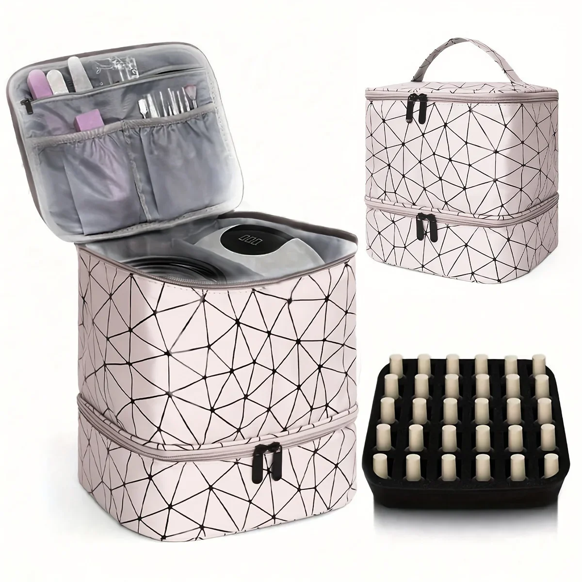 Large Capacity Cosmetic Bag, High-end Pvc Portable Travel Tote, Nail Polish Storage Organizer For Women, Manicure Makeup Pouch
Large Capacity Cosmetic Bag, High-end Pvc Portable Travel Tote, Nail Polish Storage Organizer For Women, Manicure Makeup Pouch