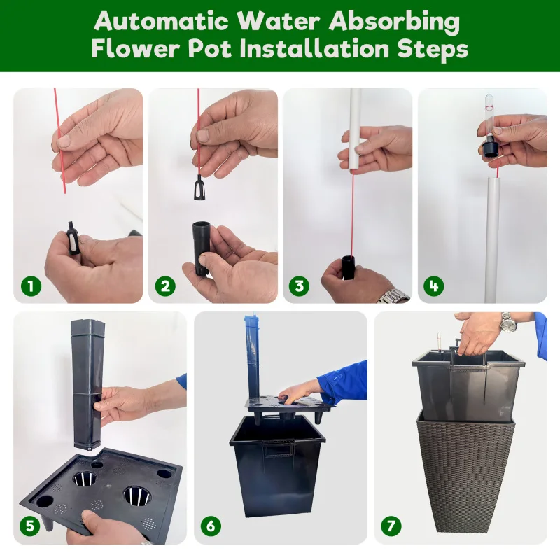 Anti Automatic Automatic watering Balcony Design Plant Plants Rattan Rattan design Watering Square Planter for Indoor or Outdoor
Anti Automatic Automatic watering Balcony Design Plant Plants Rattan Rattan design Watering Square Planter for Indoor or Outdoor