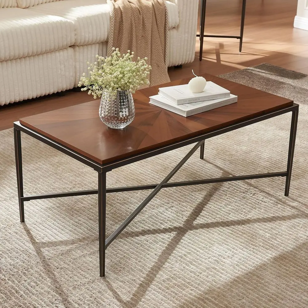 Retro Wooden Single Tier Coffee Table with Metal Legs, 41.3 Accent Center Table for Living Room or Home Office, Brown
Retro Wooden Single Tier Coffee Table with Metal Legs, 41.3 Accent Center Table for Living Room or Home Office, Brown
