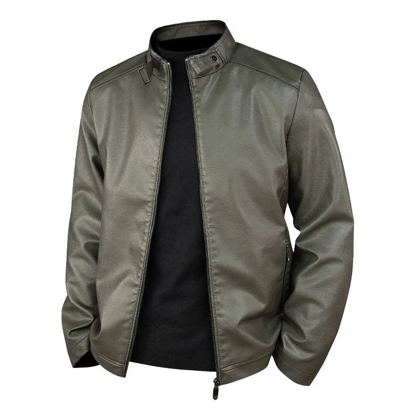 Мужская приталенная кожаная куртка для мотоциклистов, модная новинка в корейском стиле, молодежная куртка с воротником-стойкой, трендовая кожаная куртка для мужчин
Мужская приталенная кожаная куртка для мотоциклистов, модная новинка в корейском стиле, молодежная куртка с воротником-стойкой, трендовая кожаная куртка для мужчин