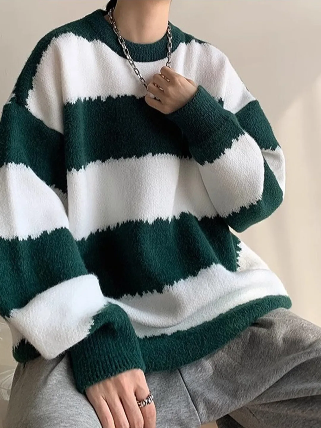 Loose Fit Men's een Knitted Sweater round Ne Pullover Vintage Striped Sle Spring Autumn Casual Wear Comfortable Knitwear
Loose Fit Men's een Knitted Sweater round Ne Pullover Vintage Striped Sle Spring Autumn Casual Wear Comfortable Knitwear