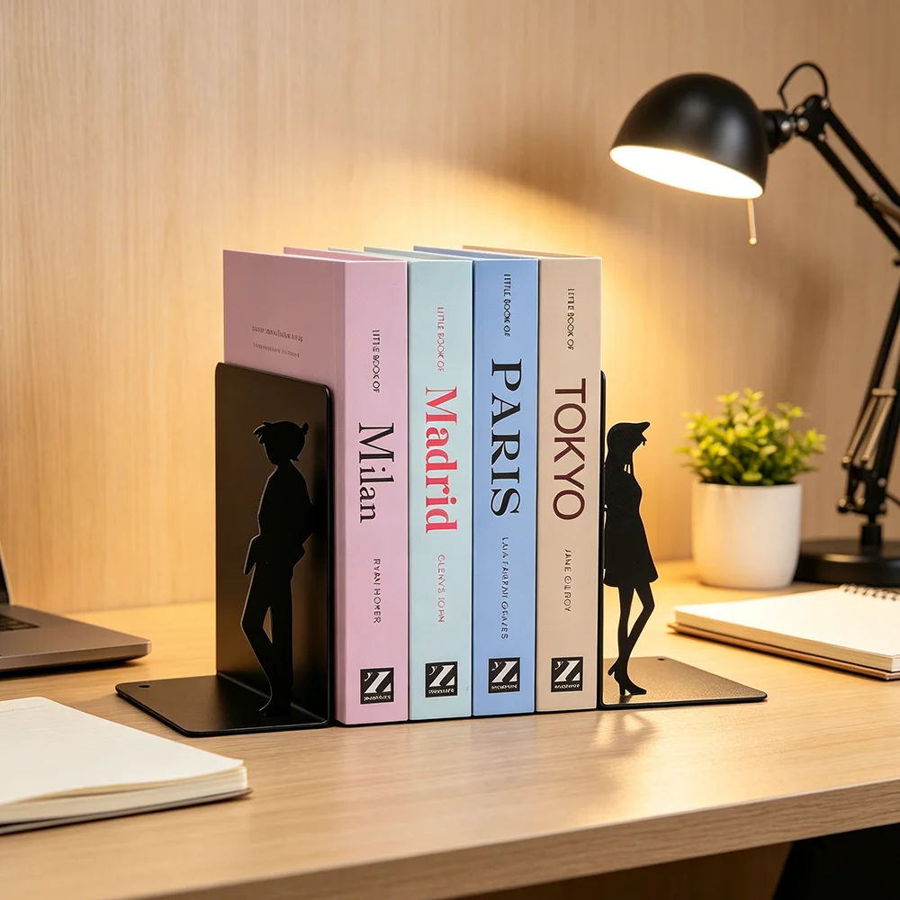 Detective Anime Silhouette Metal Bookends Book Stoppers for Student Office Desktop Decor Couple/Anime Character Bookends Gift
Detective Anime Silhouette Metal Bookends Book Stoppers for Student Office Desktop Decor Couple/Anime Character Bookends Gift