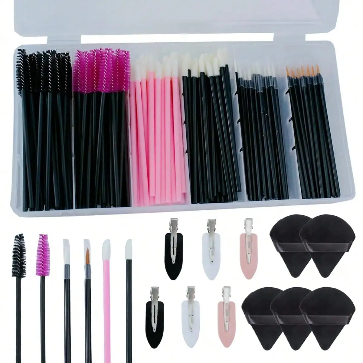 201pcs Disposable Makeup Applicators Kit With 80 Mascara Wands 80 Disposable Lip Applicators 30 Eyelash Liner Brushes 5 Triangle Makeup Puffs And 6 Bobby Pins For Makeup Artist Supplies
201pcs Disposable Makeup Applicators Kit With 80 Mascara Wands 80 Disposable Lip Applicators 30 Eyelash Liner Brushes 5 Triangle Makeup Puffs And 6 Bobby Pins For Makeup Artist Supplies