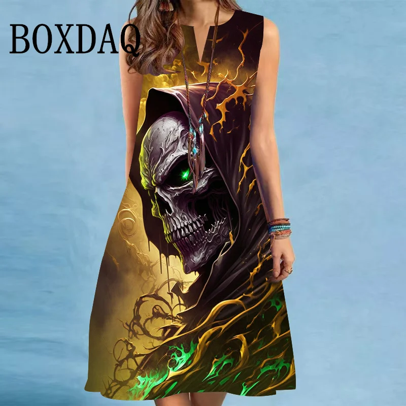 Женское платье с ужасным черепом, летнее модное платье с v-образным вырезом и принтом тай-дай, повседневное свободное платье трапециевидной формы без рукавов, новинка 2023 года, одежда
Женское платье с ужасным черепом, летнее модное платье с v-образным вырезом и принтом тай-дай, повседневное свободное платье трапециевидной формы без рукавов, новинка 2023 года, одежда