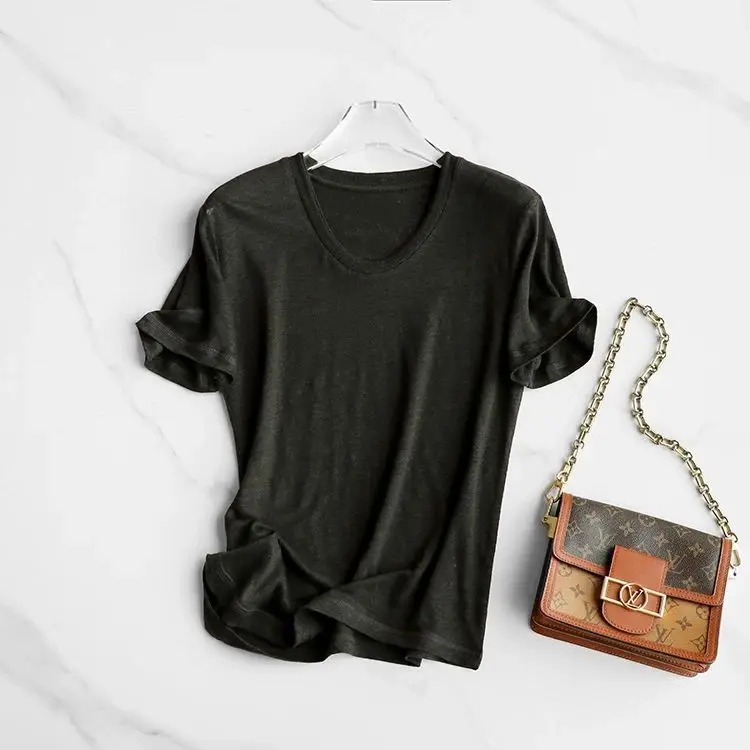 Dave&di Linen Slimming U-neck Loose Casual Short Sleeved T-shirt Top For Women T-shirt Woman Clothes Female Clothing
Dave&di Linen Slimming U-neck Loose Casual Short Sleeved T-shirt Top For Women T-shirt Woman Clothes Female Clothing