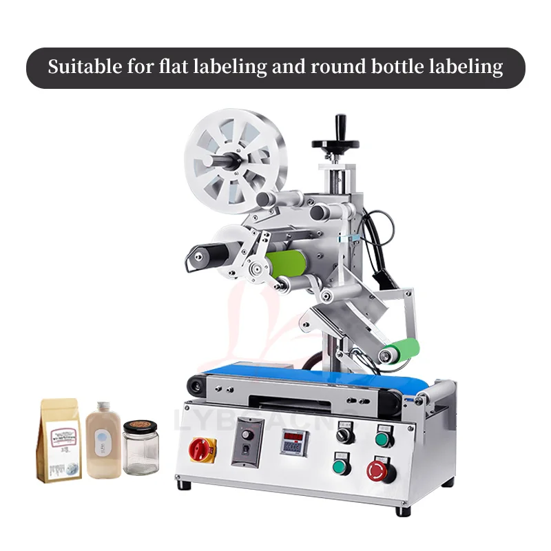 Automatic Labeling Machine For Assembly Line Use LY-140 Mini 2In1 Flat/Round Bottle Labeling Equipment Sticker Labeler Counting