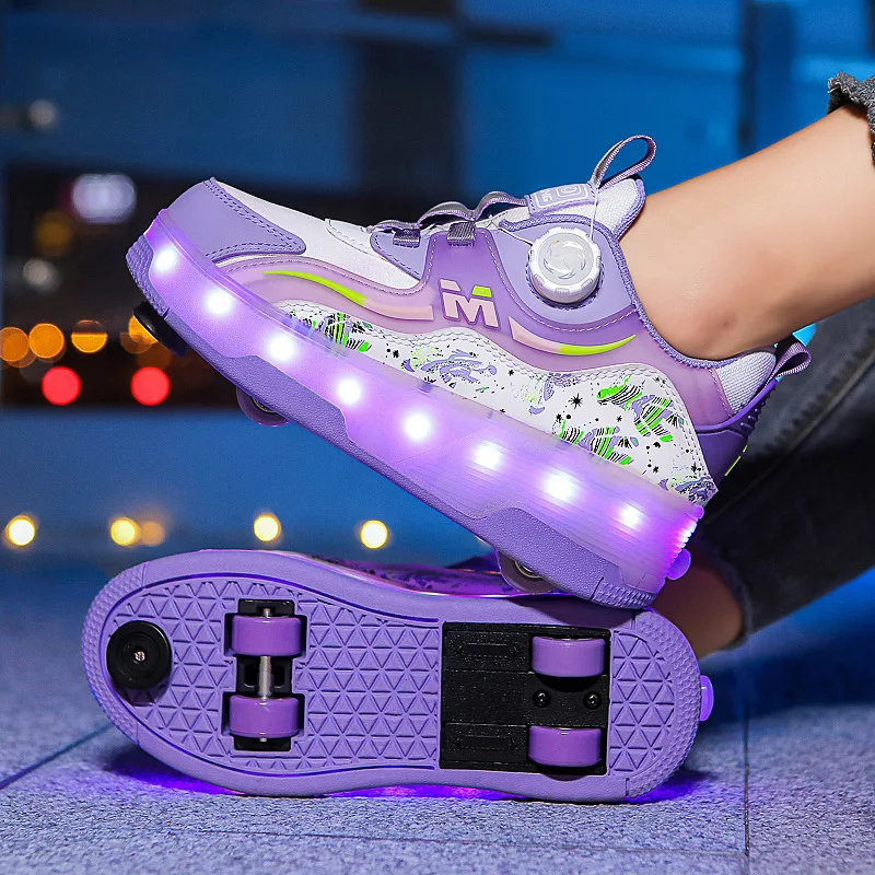 Boys and girls USB charging night smooth roller shoes LED luminous roller shoes outdoor parkour skates Christmas sports gift
Boys and girls USB charging night smooth roller shoes LED luminous roller shoes outdoor parkour skates Christmas sports gift