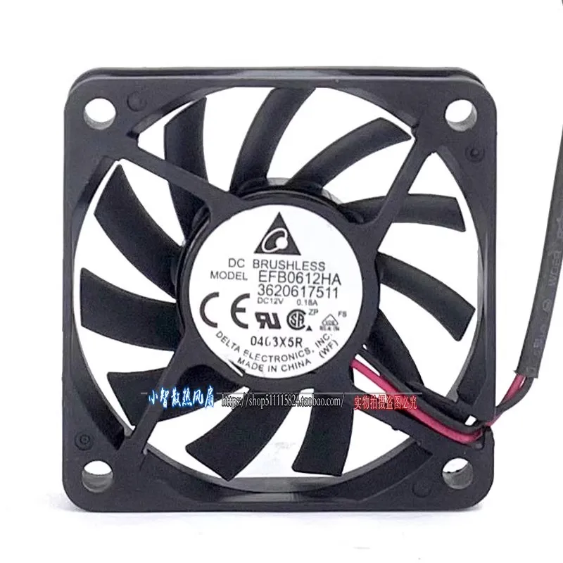 New Cooler Fan for Delta EFB0612HA 6010 12V 0.18A Silent 6CM Ultra-thin Chassis Fan 60*60*10MM
New Cooler Fan for Delta EFB0612HA 6010 12V 0.18A Silent 6CM Ultra-thin Chassis Fan 60*60*10MM