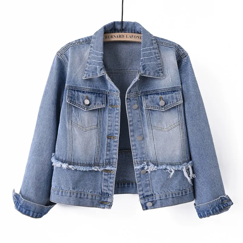New Women's Short Denim Jacket Fashion Casual Coat Lapel Single-breasted Long-sleeved Female Hip-pop Vintage Female Outerwear
New Women's Short Denim Jacket Fashion Casual Coat Lapel Single-breasted Long-sleeved Female Hip-pop Vintage Female Outerwear