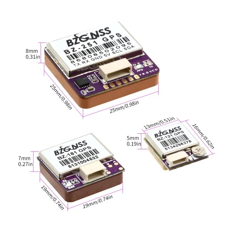 BZGNSS 121 181 251 GPS Module with Compass M10 Chip High Precision Positioning Module for INAV Fixed-Wing Long Range FPV RC Raci