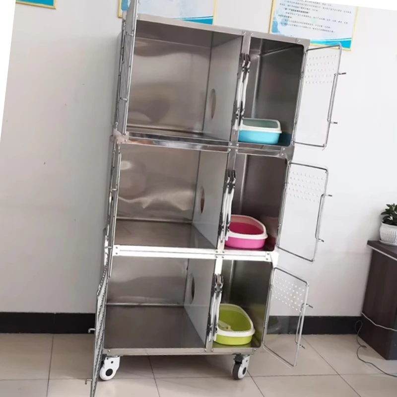 Breathable 6 Doors Veterinary Animal Cage 3 Layers 304 Stainless Steel Movable Cat Cage for Pet Supplies
Breathable 6 Doors Veterinary Animal Cage 3 Layers 304 Stainless Steel Movable Cat Cage for Pet Supplies